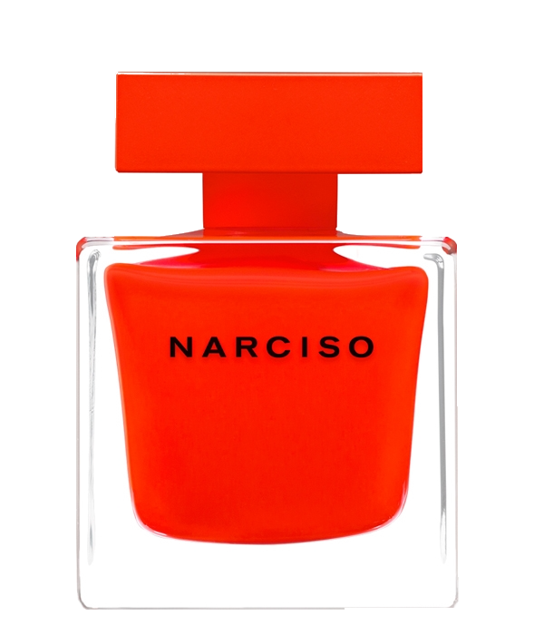 Botella roja de Narciso Rouge de Narciso Rodriguez.